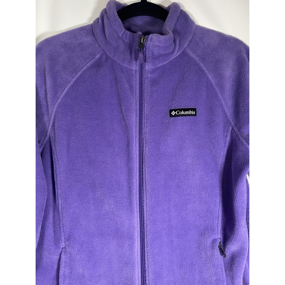 Columbia Youth Purple Fleece Jacket Full Zip Size Large (14-16) Girls EUC